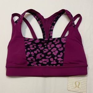 NWT Lululemon Splendour Sports Bra in Purple Leopard Print